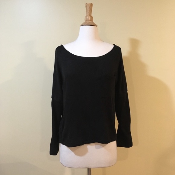 Dolman Sleeve Knit Pocket Sweater Top - Picture 5 of 8